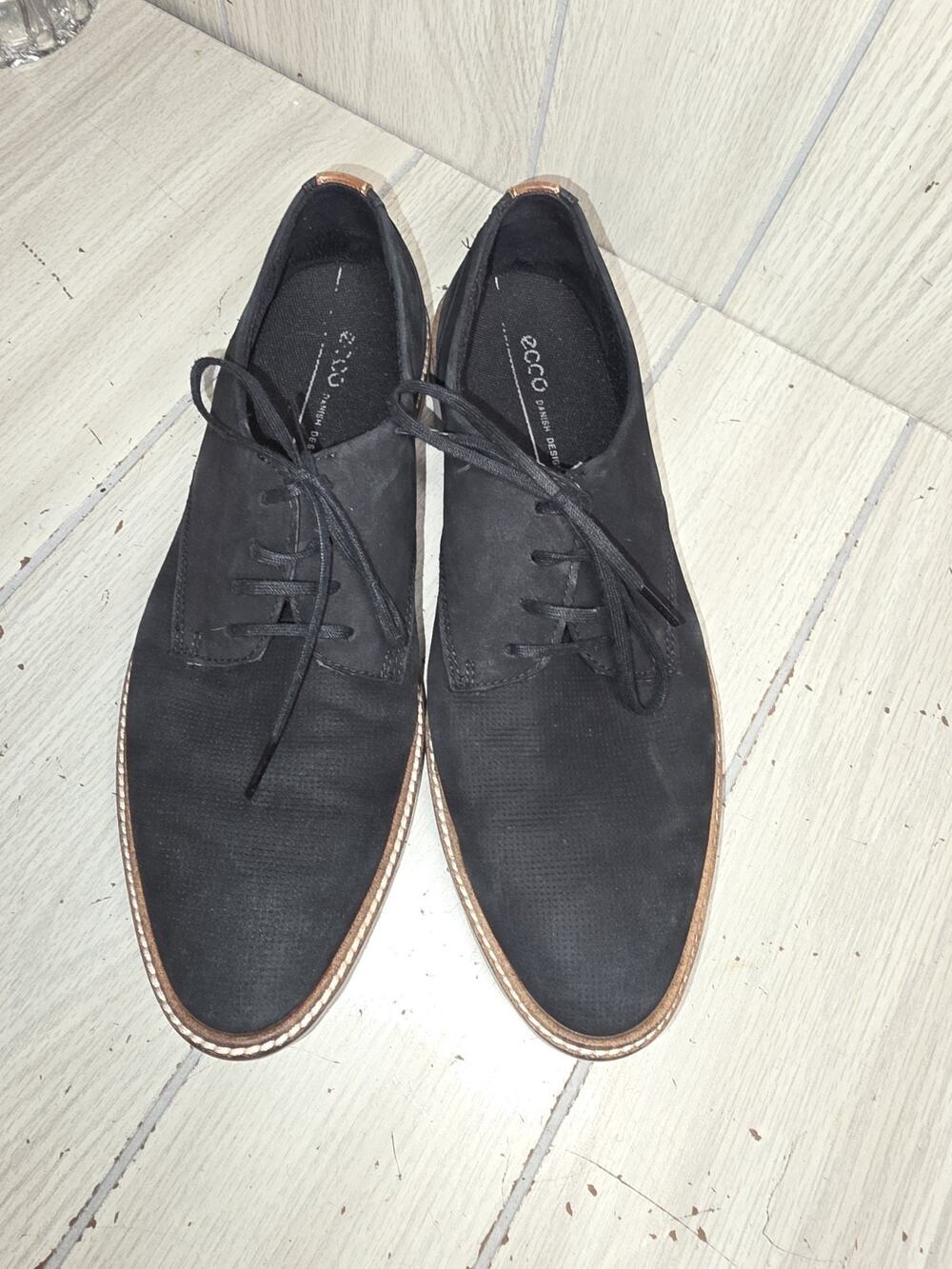 Ecco Womens Black Lace Up Derby Oxfords Comfort Shoes Size 9 Preppy Workwear